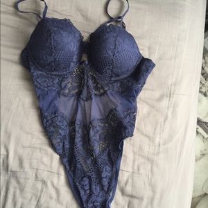 Navy Lingerie Bodysuit